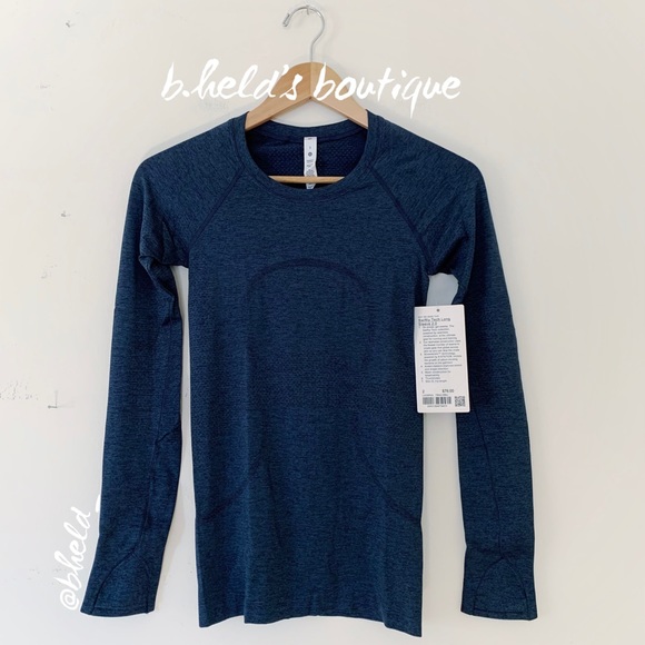 lululemon Swiftly Tech Long Sleeve Shirt 2.0 in True Navy/Iron Blue Sz 2 New NWT - Picture 1 of 12